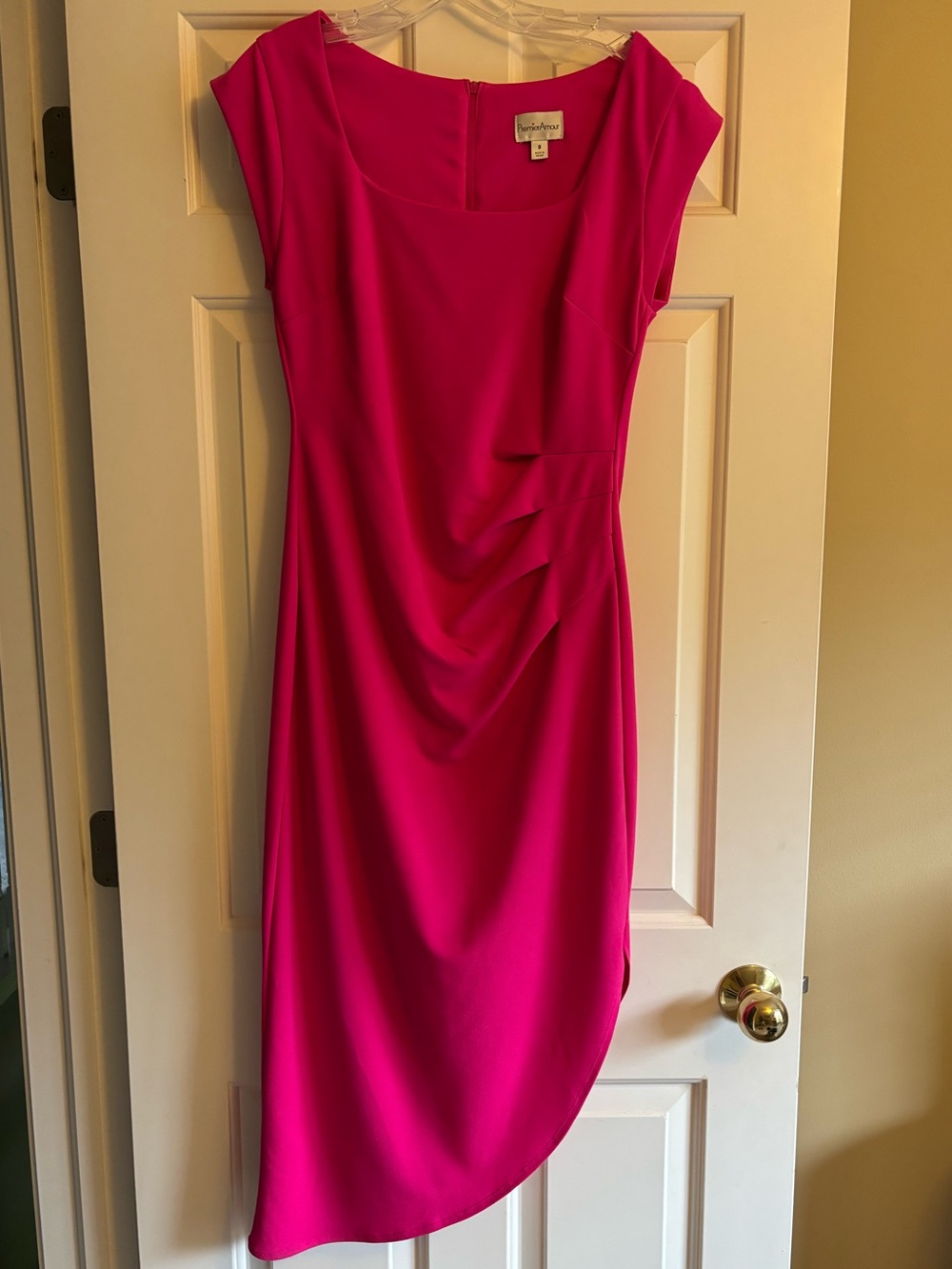 Calvin Klein Hot Pink High-Low Sheath Dress